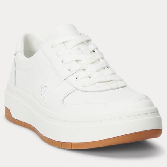 Lauren Ralph Lauren Harlie Leather sneakers snow white - 5.5 - Picture 1 of 9